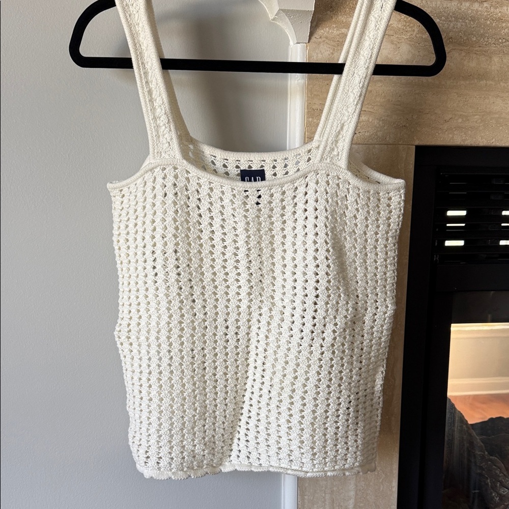 GAP Cream Crochet Knit Tank Top NWOT